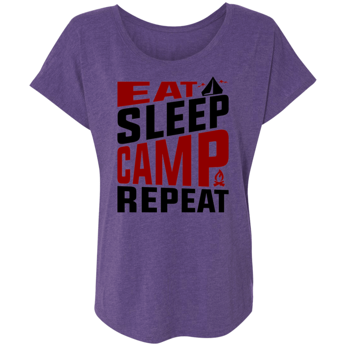 Eat Sleep Camp Repeat Camping Women's Dolman Sleeve