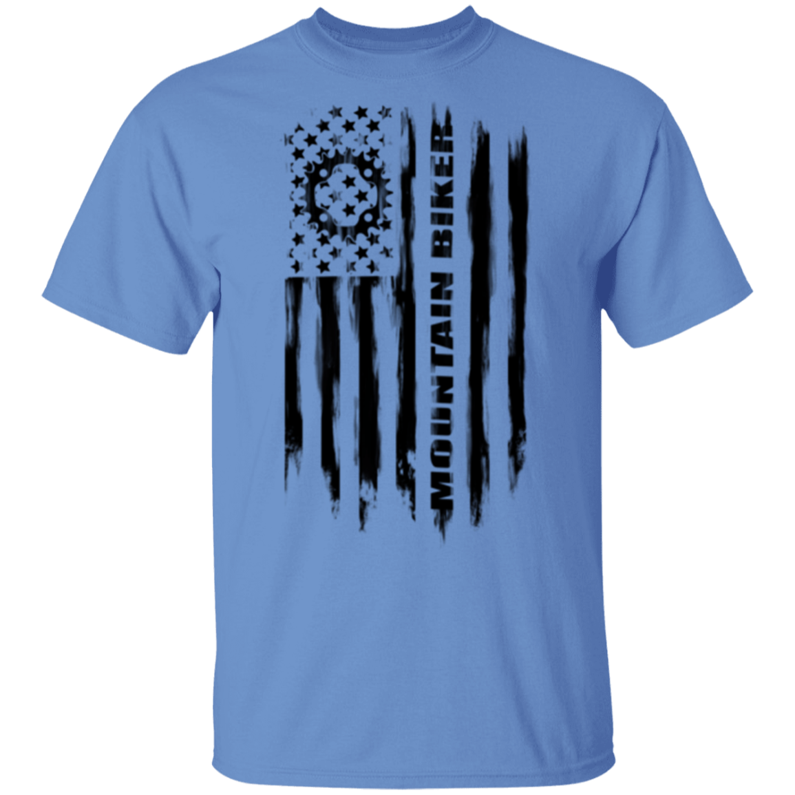 Mountain Biker Biking Cyclist American Flag T-Shirt