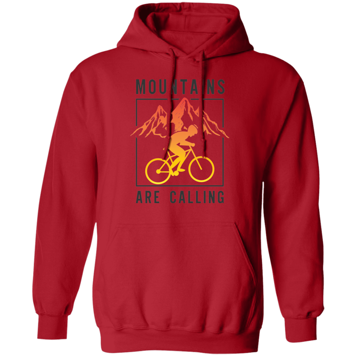 Mountains Are Calling Mountain Biking Pullover Hoodie