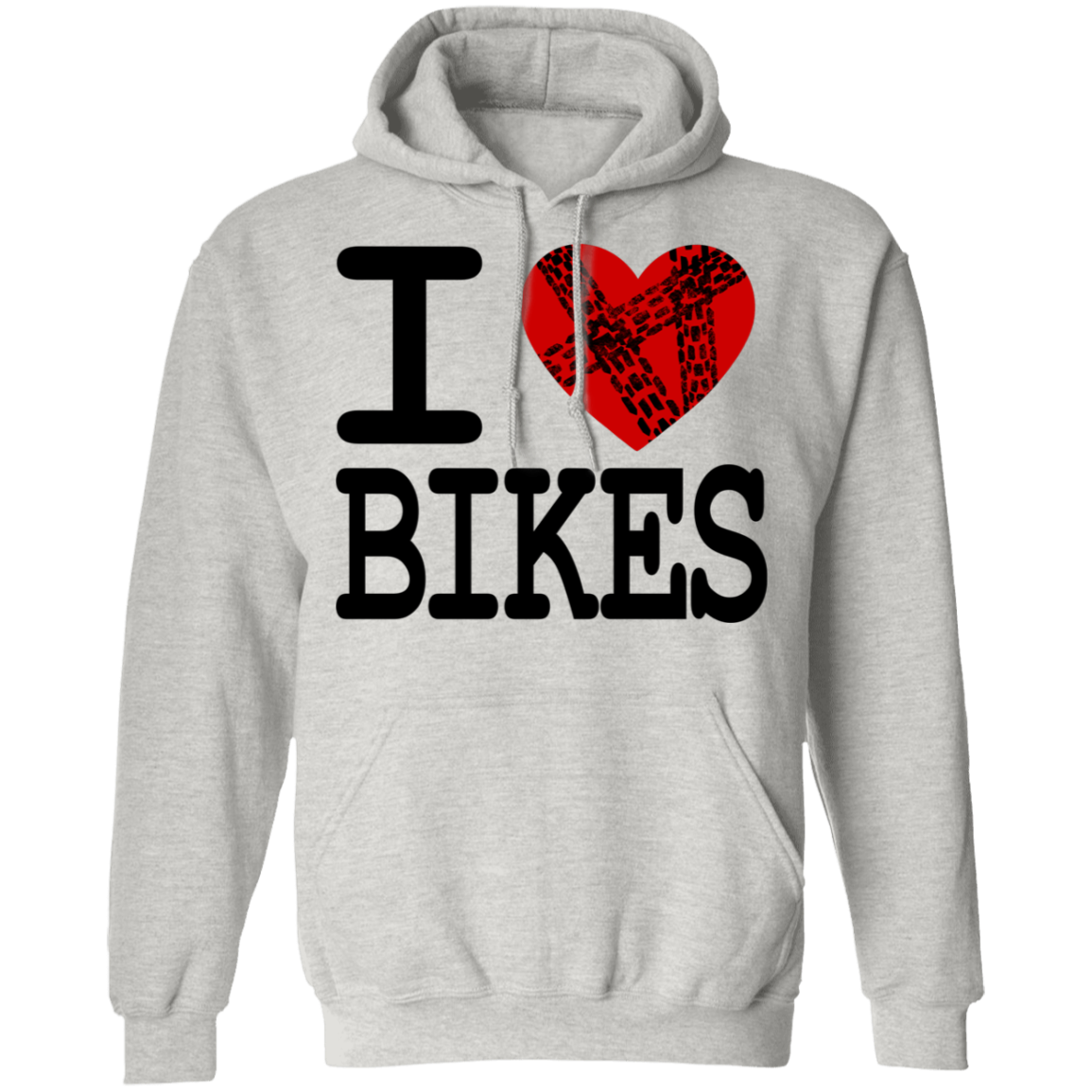 I Love Bikes Biking Pullover Hoodie