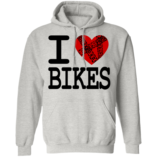 I Love Bikes Biking Pullover Hoodie