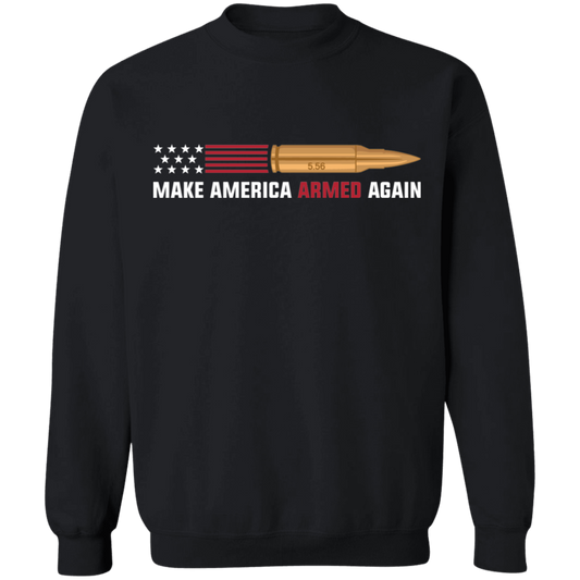 5.56 Make American Armed Again Bullet Flag Crewneck Sweatshirt