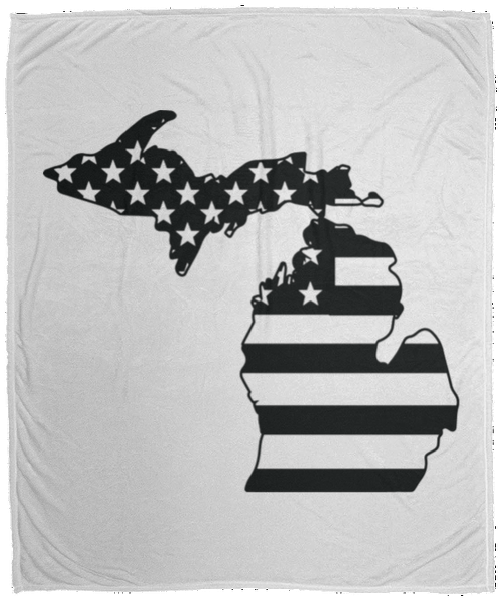 Michigan American Flag State Fleece Blanket - 50x60