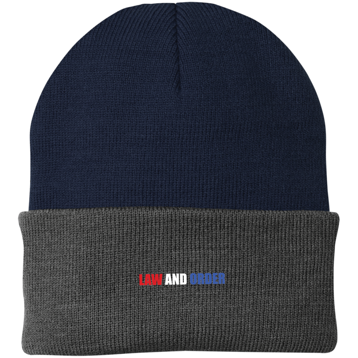Law and Order Trump Blue Line Police Beanie Cap