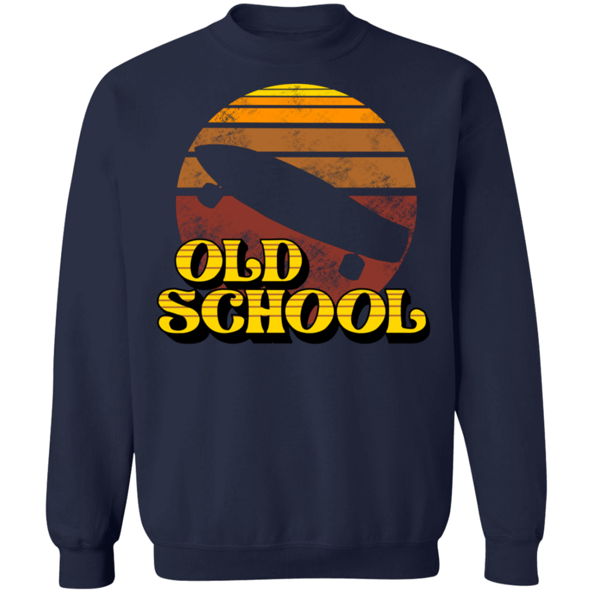 Old School Skateboard Short Board Long Board Crewneck Sweatshirt