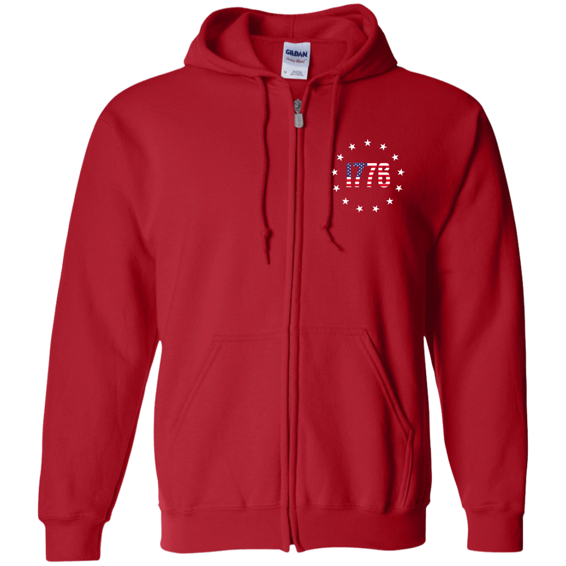 1776 Betsy Ross American Flag Zip Up Hooded Sweatshirt