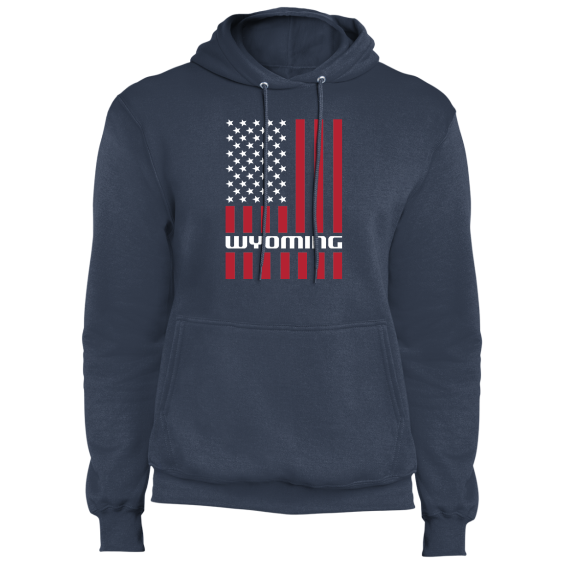 Wyoming American Flag USA Premium Pullover Hoodie