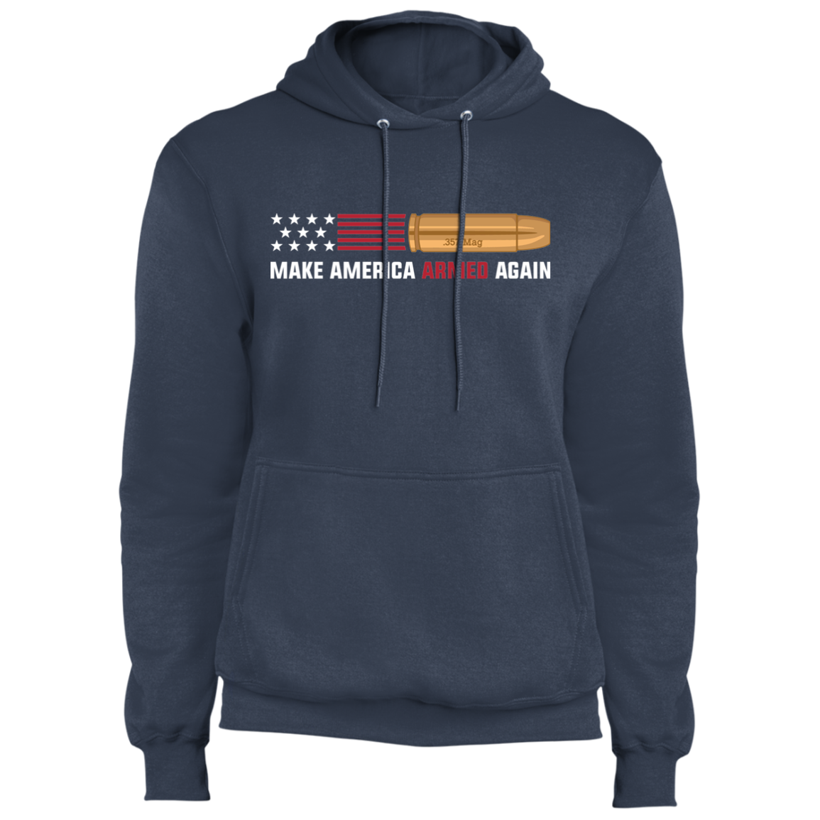 .357 Magnum Make American Armed Again Bullet American Flag USA Pullover Hoodie
