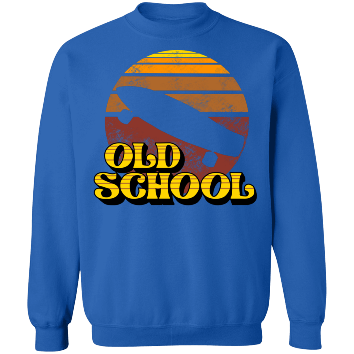 Old School Skateboard Short Board Long Board Crewneck Sweatshirt