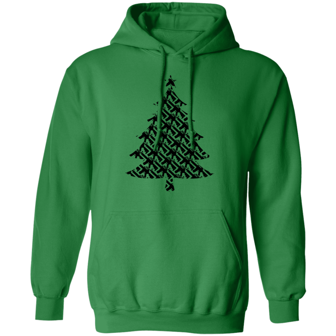 Rifle Firearm Christmas Tree Ugly Christmas Pullover Hoodie