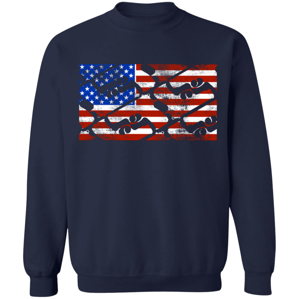 Handgun Pistol Firearm American Flag Crewneck Sweatshirt