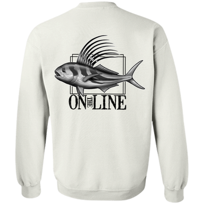 Rooster Fish On The Line Saltwater Double Sided Crewneck Sweatshirt