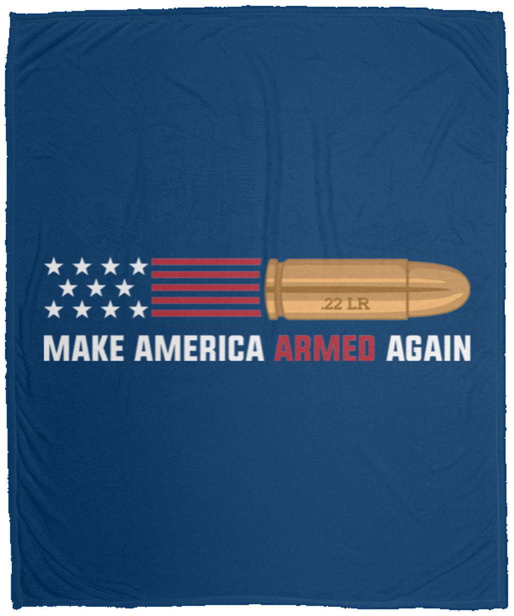 .22 LR Make American Armed Again Bullet Flag Fleece Blanket - 50x60