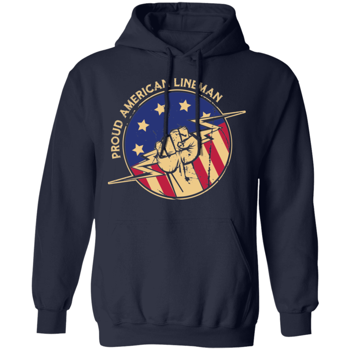 Proud American Lineman Pullover Hoodie
