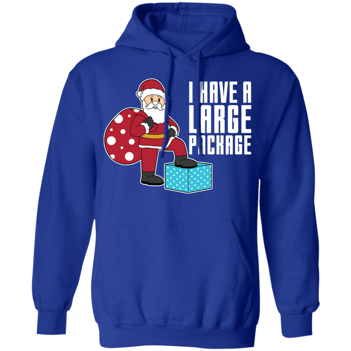 Funny Santa I Have A Large Package Christmas Pullover Hoodie