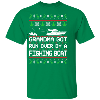 Boat Grandma Got Run Over by a Boat Ugly Christmas T-Shirt