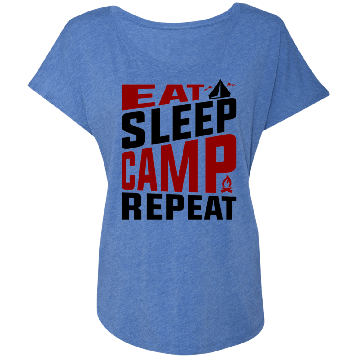 Eat Sleep Camp Repeat Camping Women's Dolman Sleeve