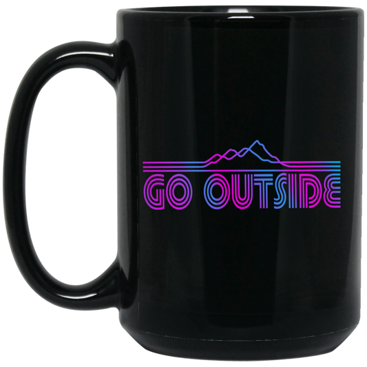 Go Outside 15 oz. Black Coffee Mug