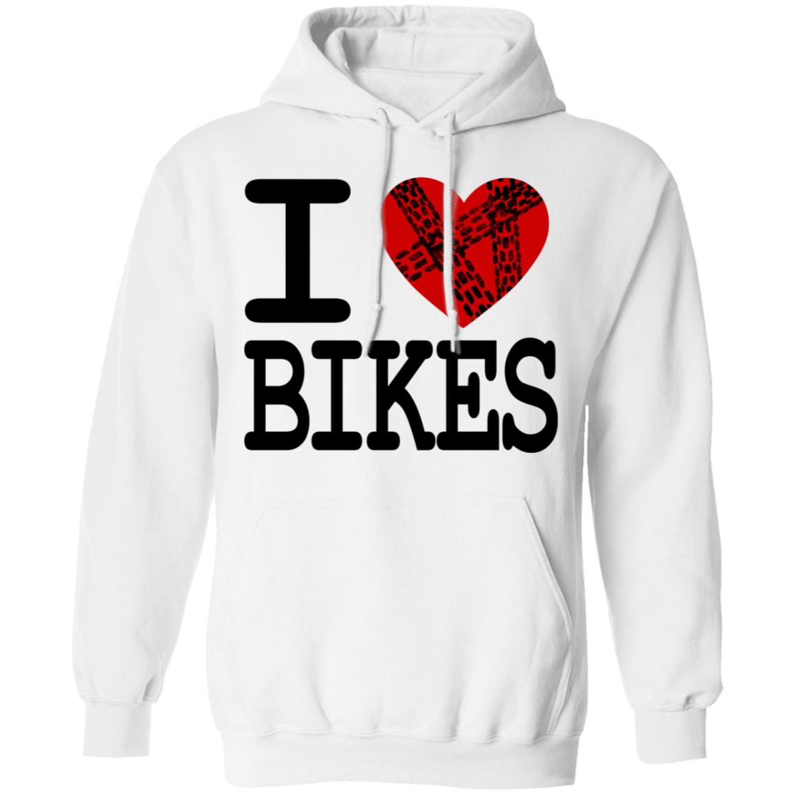 I Love Bikes Biking Pullover Hoodie