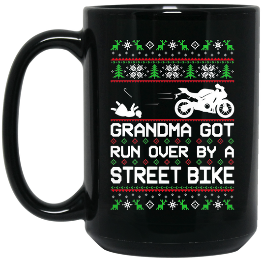 Wheel Spin Addict Street Bike Christmas 15 oz. Black Mug