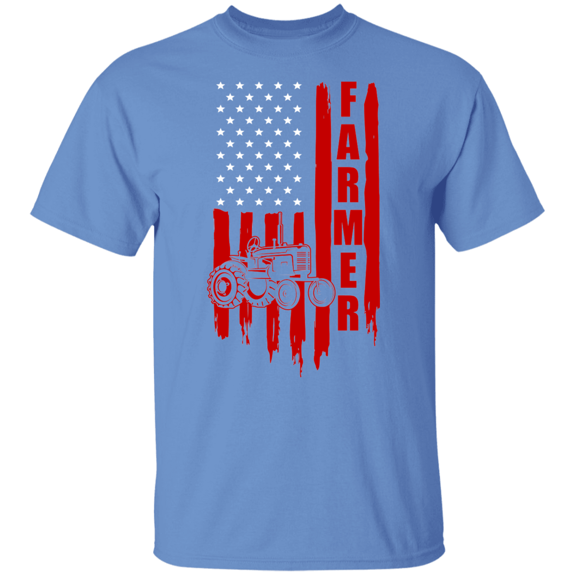 Farmer American Flag Tractor T-Shirt