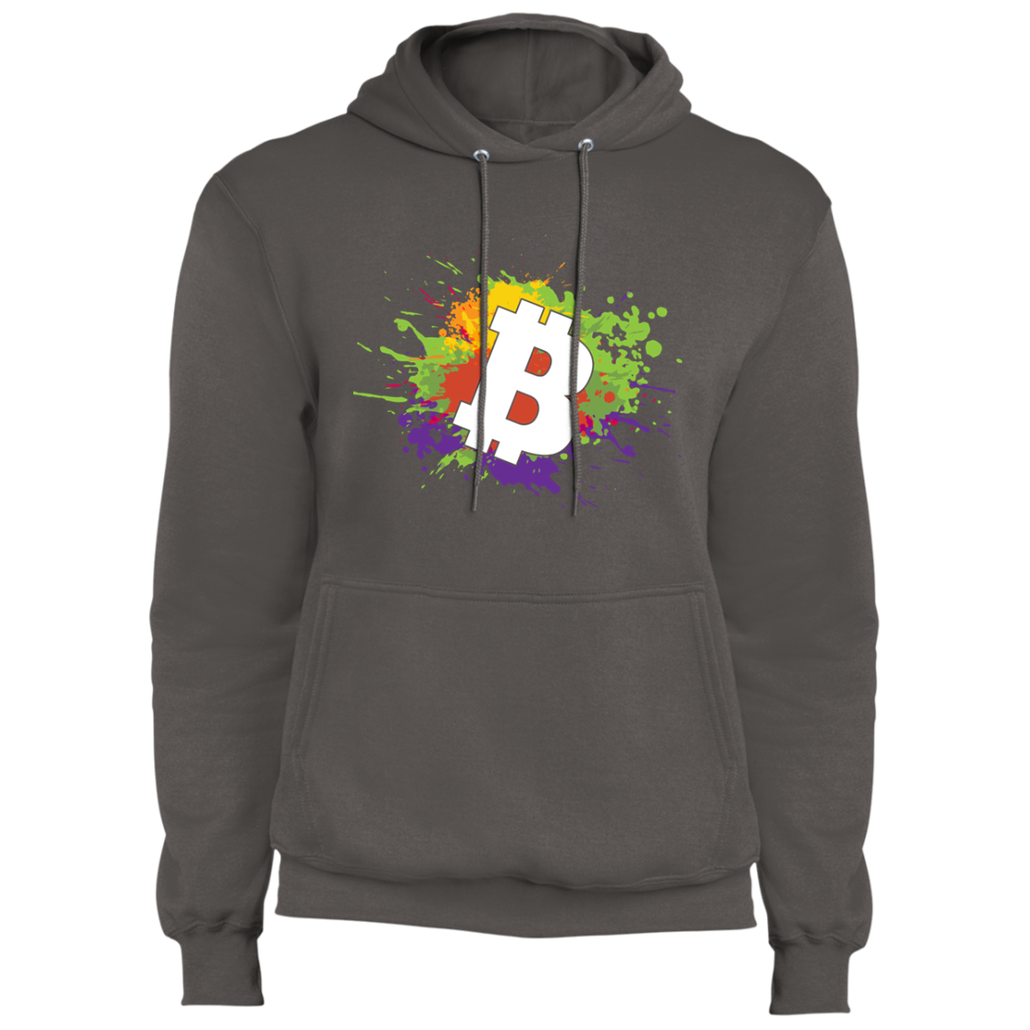 Bitcoin BTC Paint Splatter Cryptocurrency Pullover Hoodie
