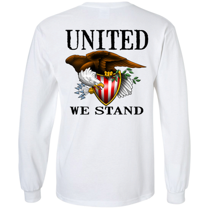 1776 American Bald Eagle United We Stand Double Sided Long Sleeve T-Shirt