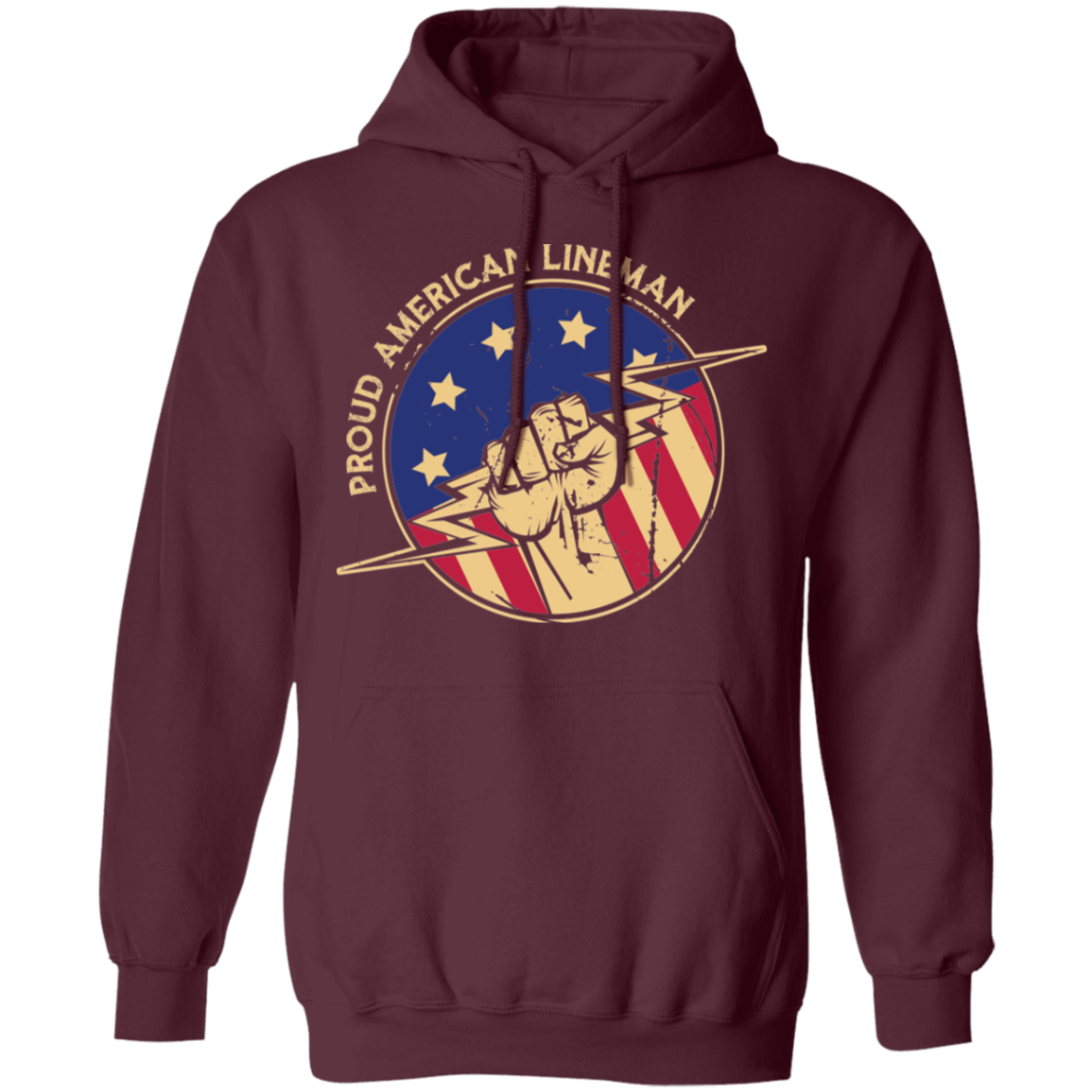 Proud American Lineman Pullover Hoodie
