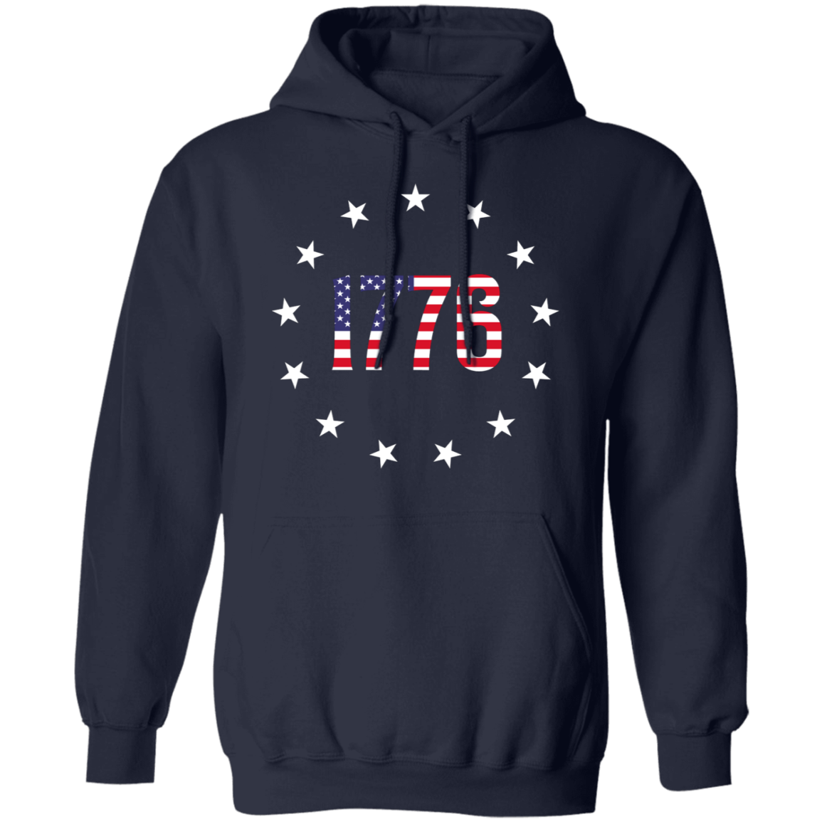 1776 Betsy Ross American Flag Pullover Hoodie