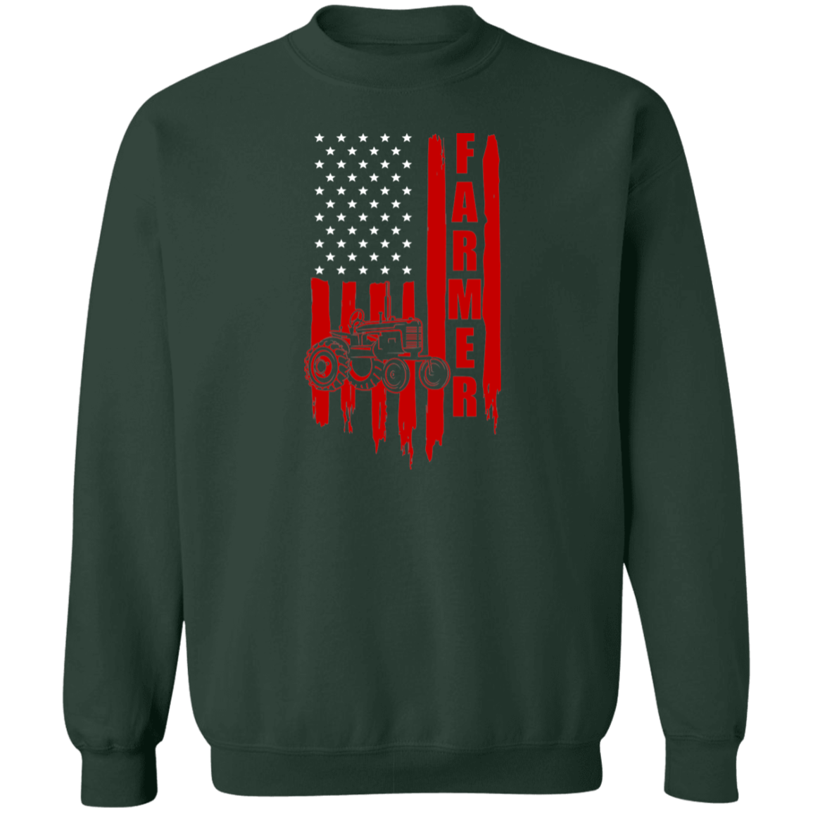 Farmer American Flag Tractor Crewneck Sweatshirt