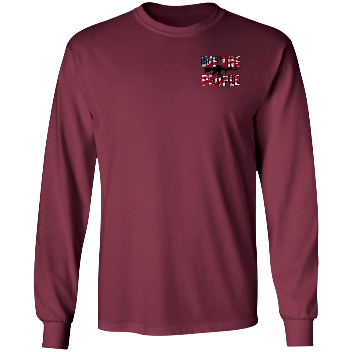 We the People American Bald Eagle 1776 Double Sided Long Sleeve T-Shirt