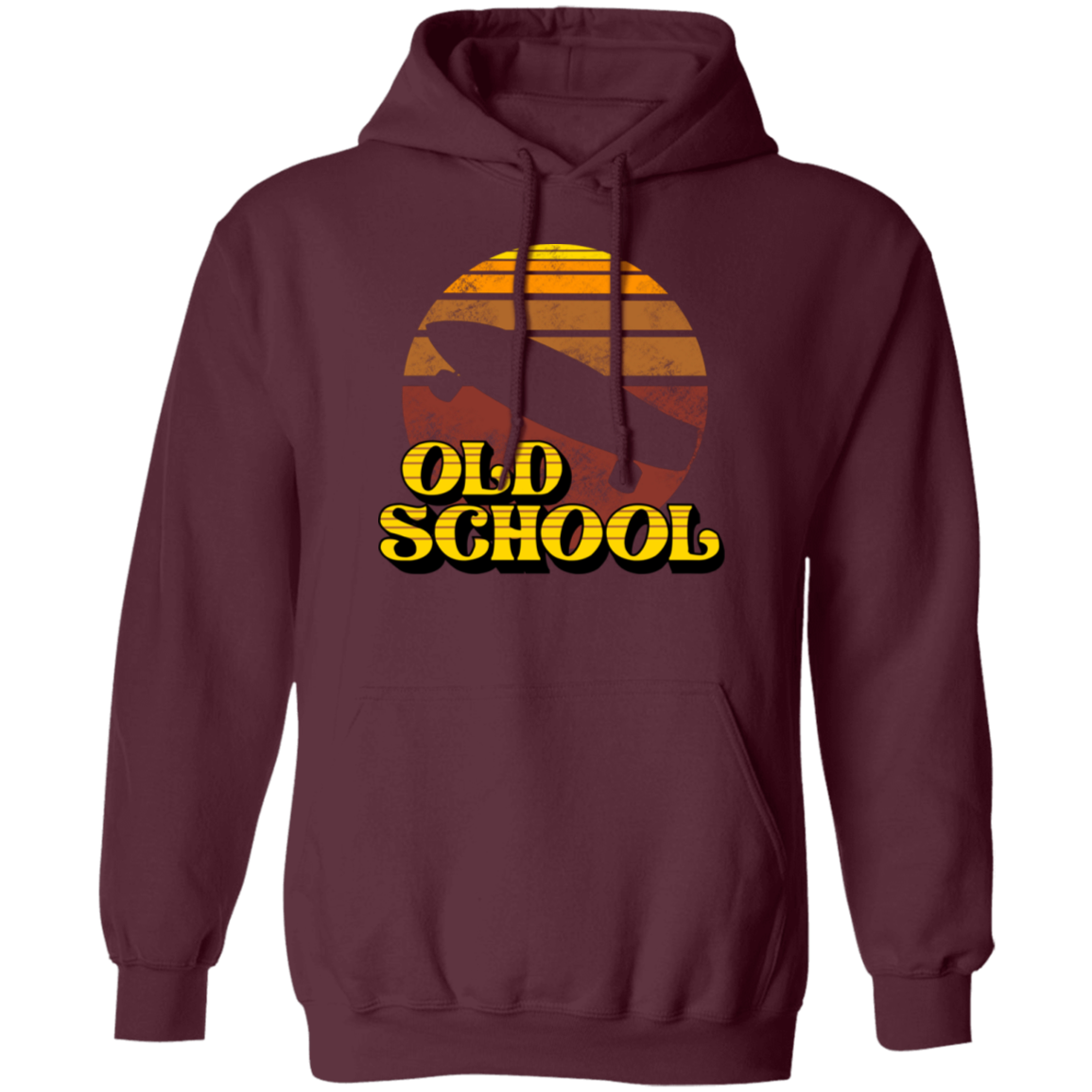Old School Skateboard Short Board Long Board Pullover Hoodie