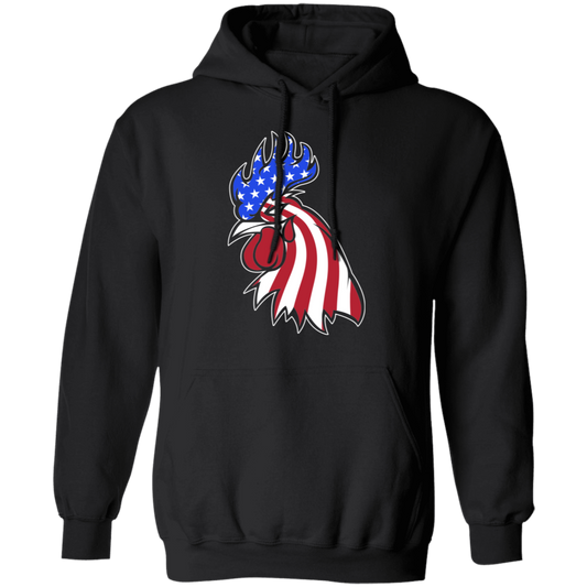 Rooster American Flag USA Pullover Hoodie