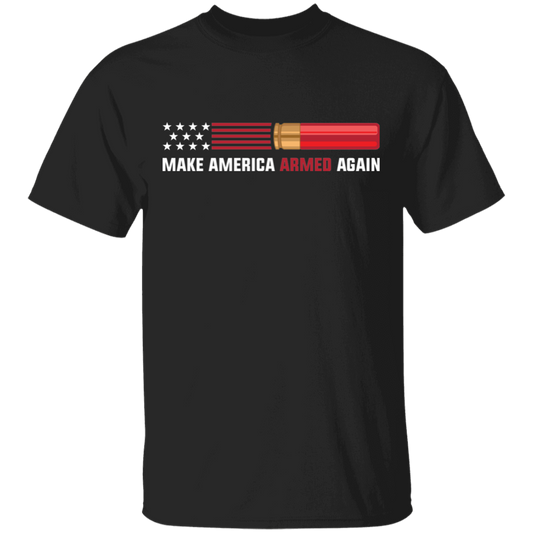 12 Gauge Make American Armed Again Bullet American Flag USA T-Shirt