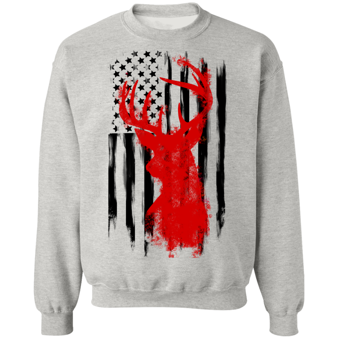 American Flag Hunting Deer Crewneck Sweatshirt