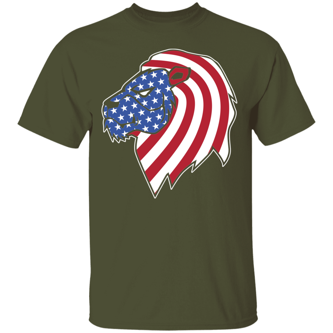 Lion American Flag USA T-Shirt