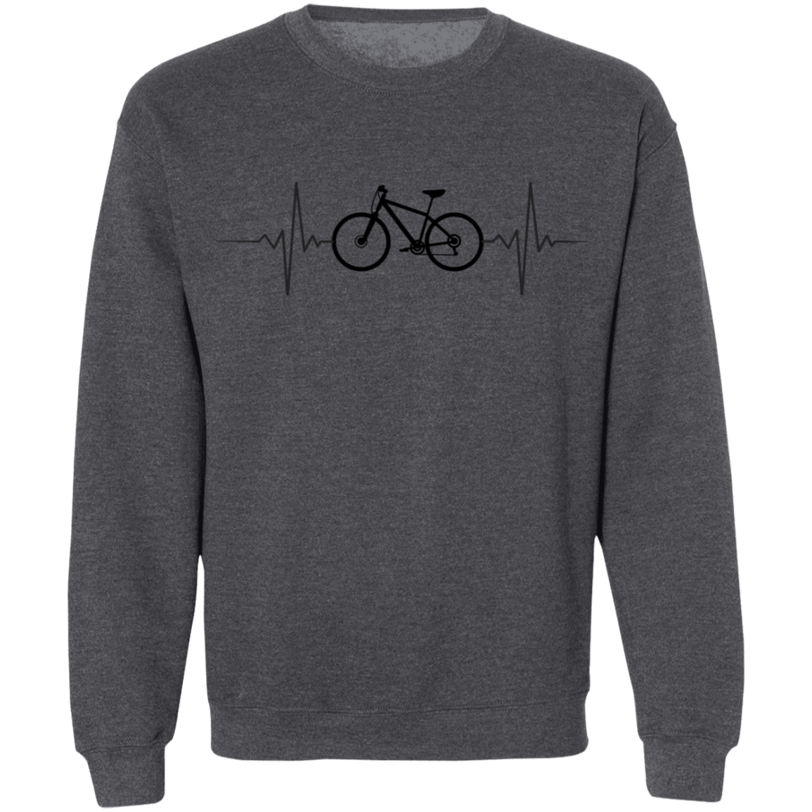 Mountain Biking Biker Heartbeat Crewneck Sweatshirt