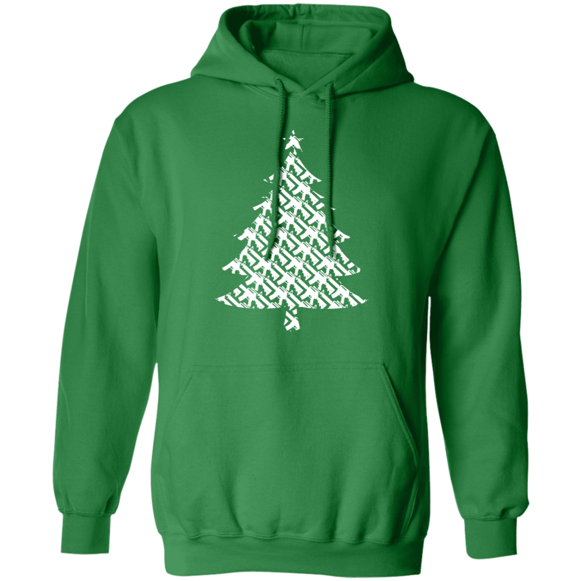 Rifle Firearm Christmas Tree Ugly Christmas Pullover Hoodie
