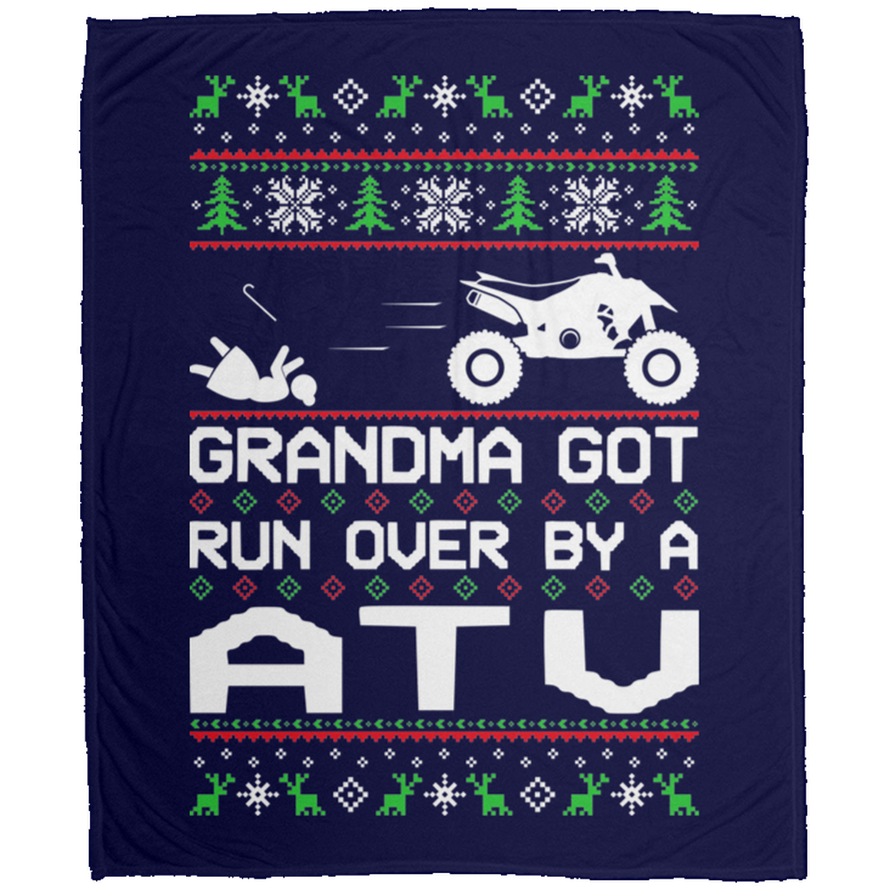 Wheel Spin Addict Christmas ATV 4-Wheeler Quad Fleece Blanket - 50x60