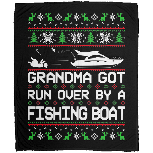 Wheel Spin Addict Christmas Fishing Boat Fleece Blanket - 50x60