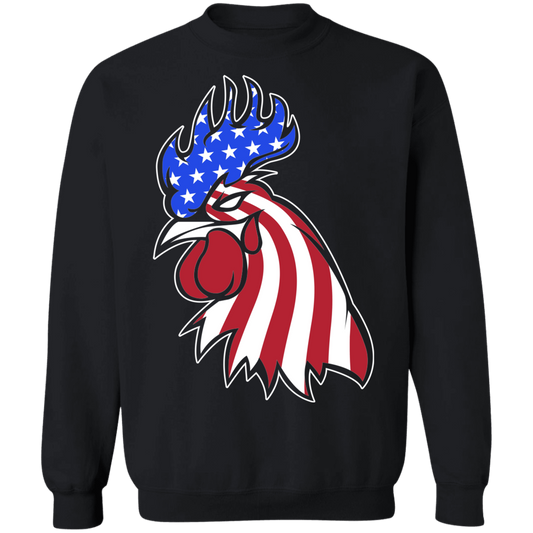 Rooster American Flag USA Crewneck Sweatshirt