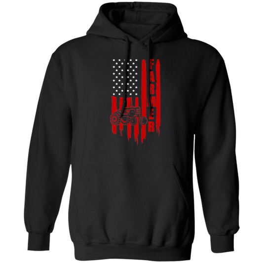 Farmer American Flag Tractor Hoodie