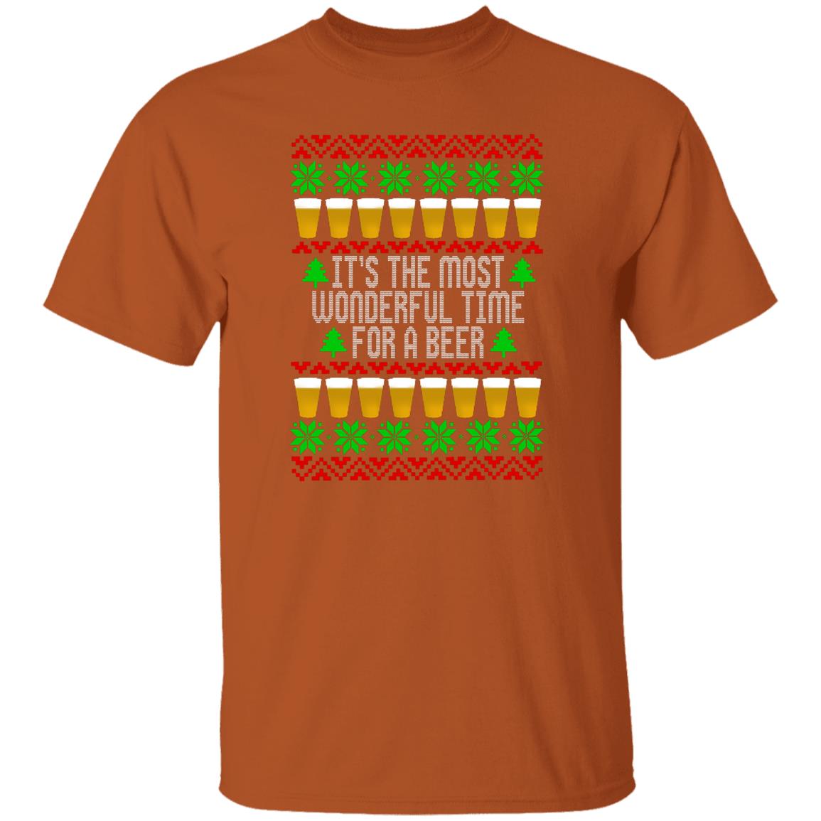 It's The Most Wonderful Time For A Beer Funny Christmas T-Shirt