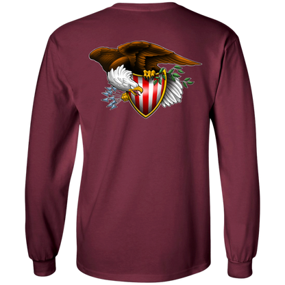 Patriot American Bald Eagle Double Sided Long Sleeve T-Shirt