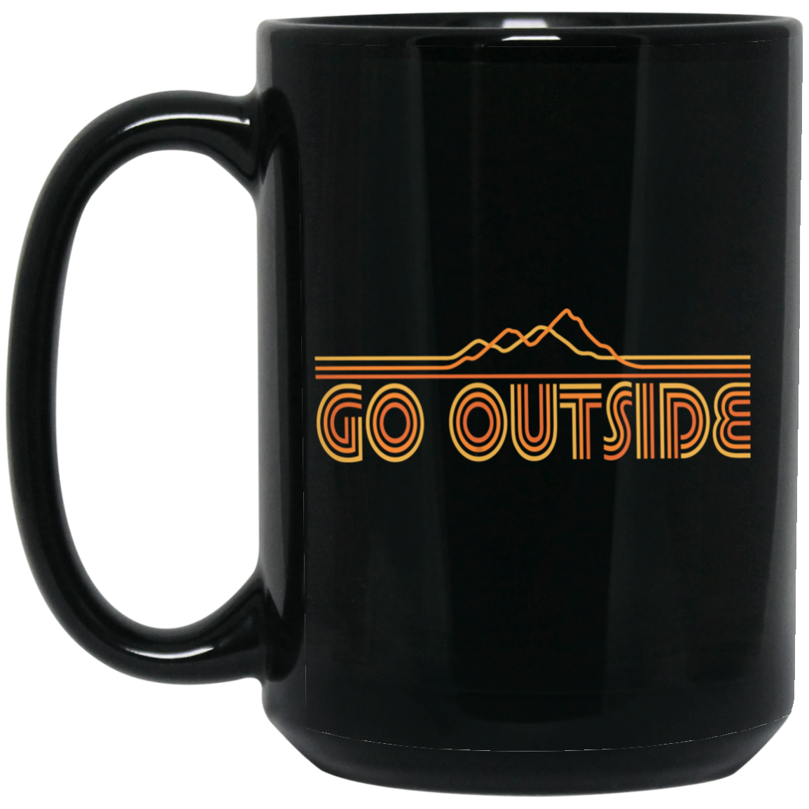 Go Outside Camping 15 oz. Black Coffee Mug