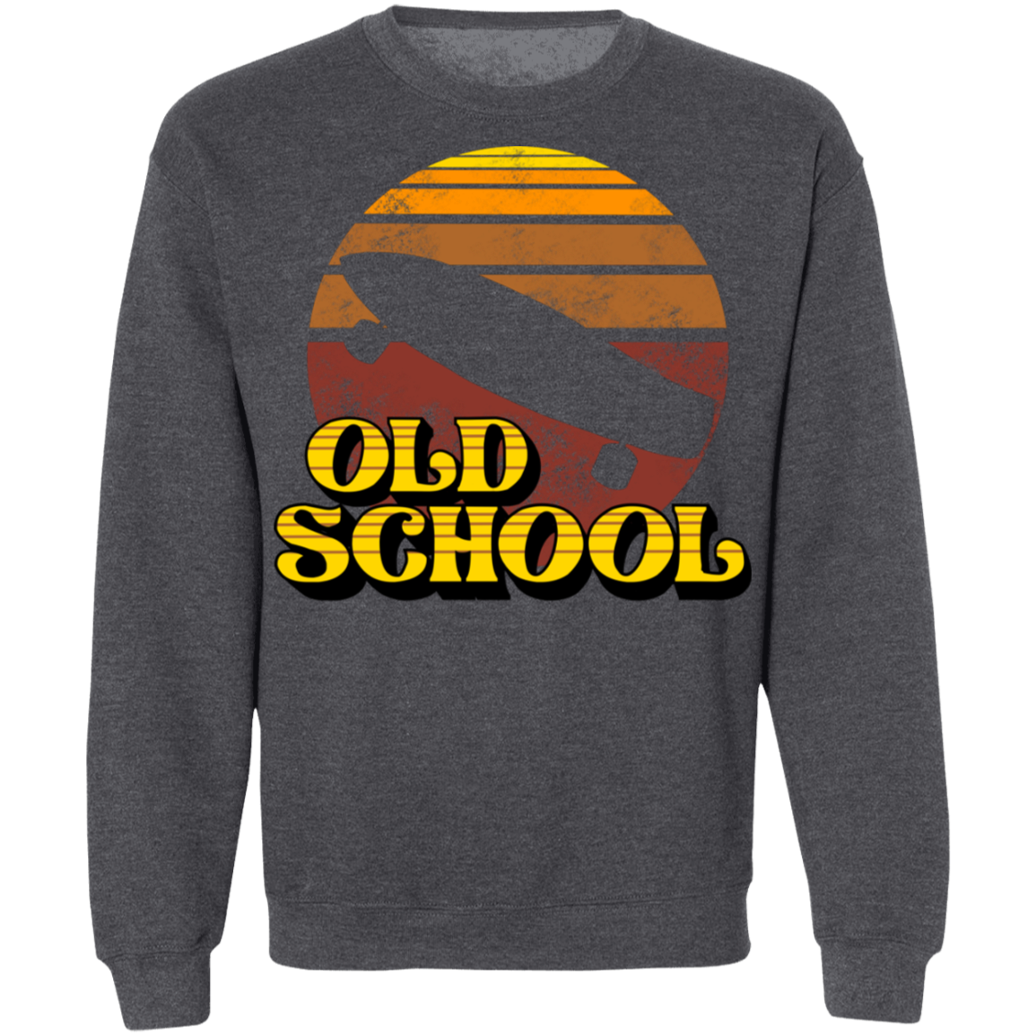 Old School Skateboard Short Board Long Board Crewneck Sweatshirt