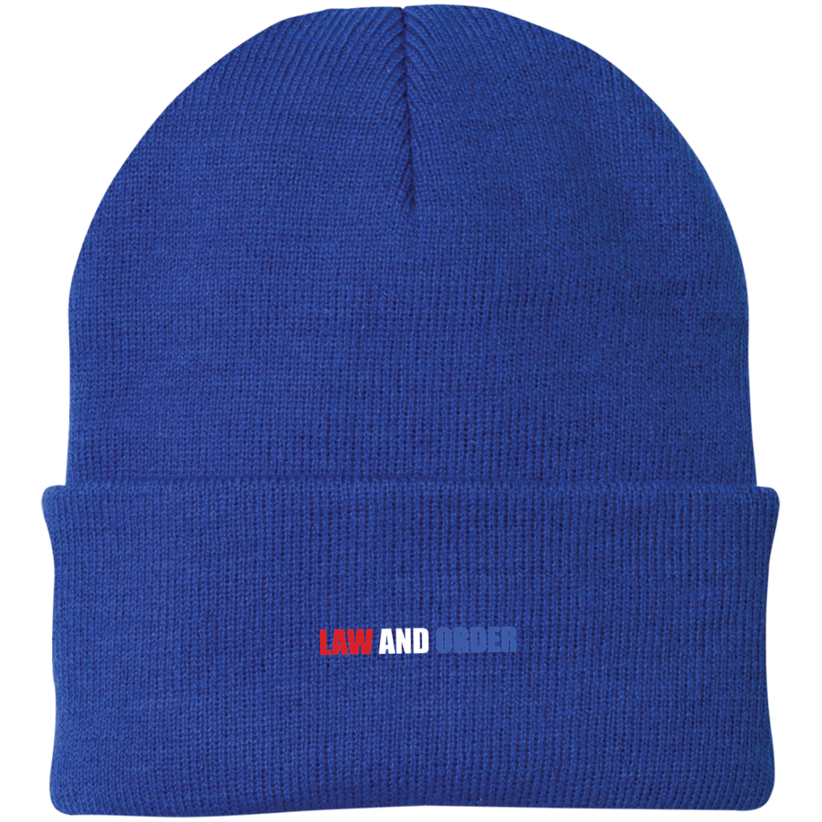 Law and Order Trump Blue Line Police Beanie Cap