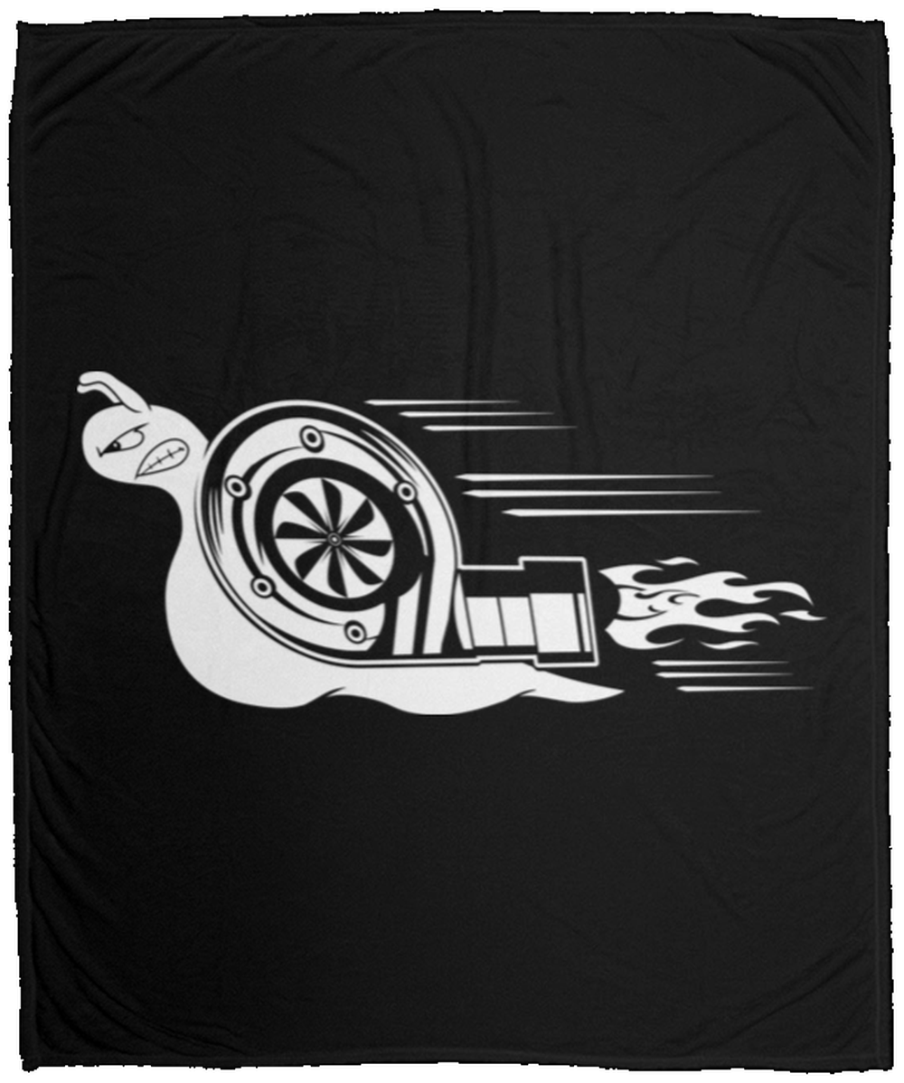 Turbo Snail Boosted Racing Automotive Fleece Blanket - 50x60