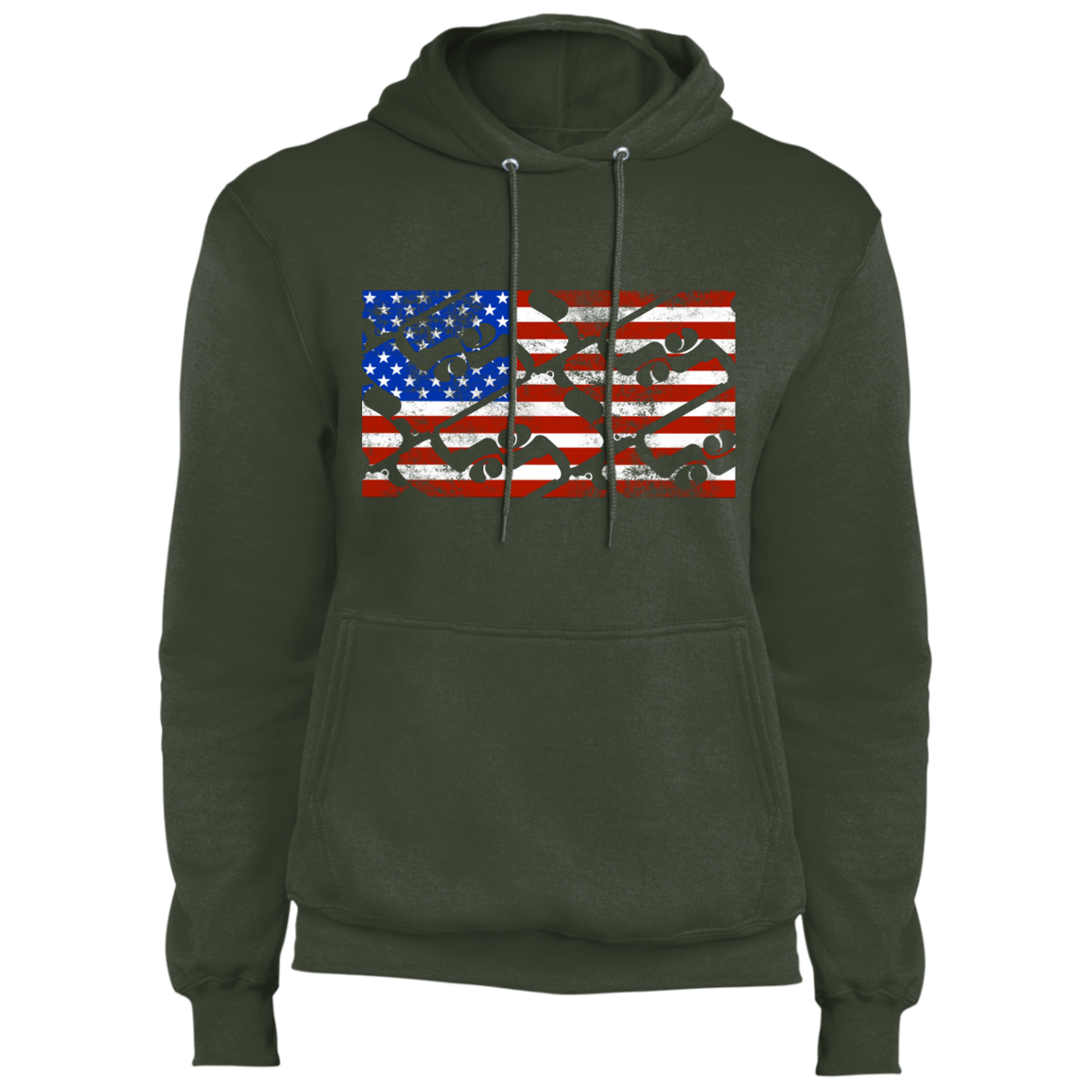Handgun Pistol Firearm American Flag Pullover Hoodie