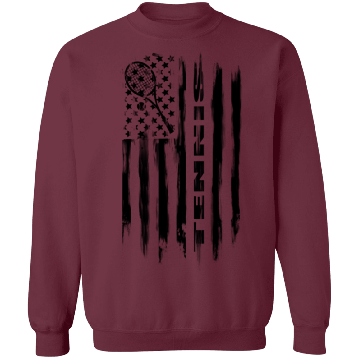 Tennis  American Flag Crewneck Sweatshirt